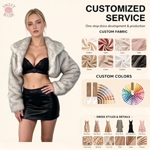 Veste Courte Grise en Fausse Fourrure pour Femme, Col Revers Ouvert, Manches Longues, Douce et Moelleuse, Idéale pour l'Hiver, les Fêtes et les Clubs - Product Image 1