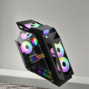 ใหม่เคสพีซีสำหรับเล่นเกมคอมพิวเตอร์ตั้งโต๊ะขนาดกลางพร้อมไฟ RGB เคสพีซีกระจกนิรภัย3.0แบบ USB ATX - Product Image 5