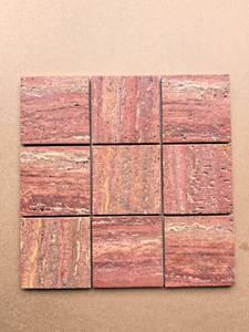 Piastrelle a Mosaico in <span class=keywords><strong>Travertino</strong></span> Rosso Naturale 3D Scanalate e Curvate per Rivestimento Pareti, Bagno, Doccia e Pavimento - Product Image 5