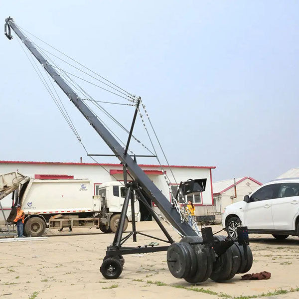 VIRTUECRANE Radio TV Broadcasting Equipment 40ft Triangle Jimmy Jib Camera Crane Motorized Pan Tilt Head 7-inch Monitor 15kg