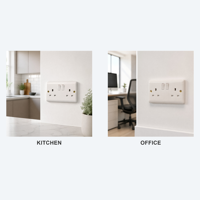 CNFLY - Enchufe de Pared Doble Eléctrico Estándar Británico de 13 A para Uso en el Hogar, la Oficina y Hoteles