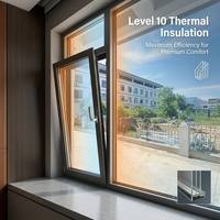 Ventana de Sistema de Aluminio con Rotura de Puente Térmico de Alto Rendimiento HUACAI con Herrajes Ocultos Alemanes de 1.8 mm de Espesor