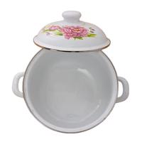 Ensemble de casseroles classiques pour la cuisine à domicile avec logo personnalisé, portable, à double poignée, en émail antiadhésif, en métal durable