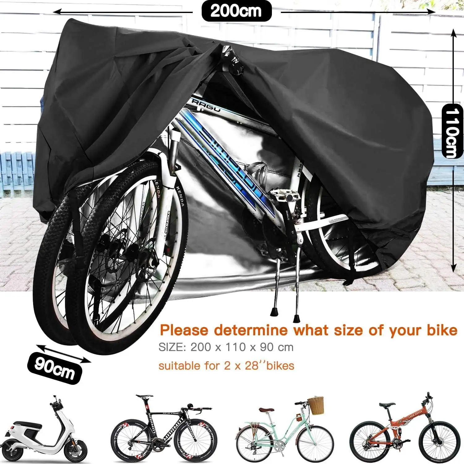 Penutup sepeda motor tahan air luar ruangan penjualan langsung kualitas tinggi penutup sepeda untuk 2 atau 3