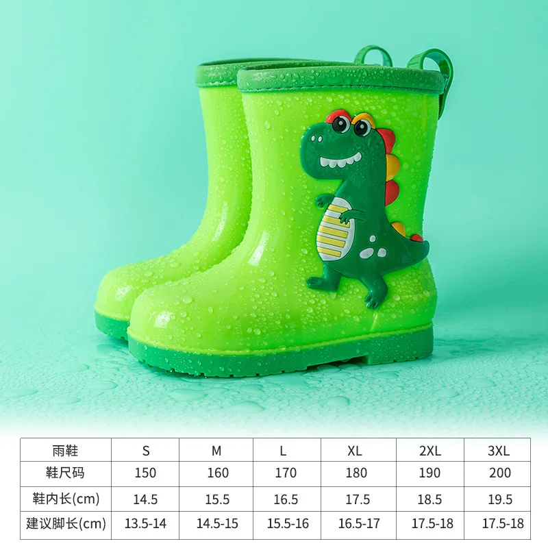 Children Rain Shoes Unicorn Rubber Rain Boots Dinosaur Toddler Waterproof Kids Pvc Water Shoes