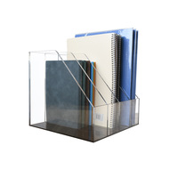 Caja de Archivo Transparente de Acrílico, Soporte de Exhibición para Escritorio, Suministros de Oficina, Archivo Vertical para Estudiantes, Librero de Clasificación