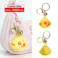 MOQ 3000 pièces Nouveau design 2026 Porte-clés en silicone 3D mignon motif dessin animé avec veilleuse, porte-clés en PVC, pendentif pour sac à dos, cadeau promotionnel