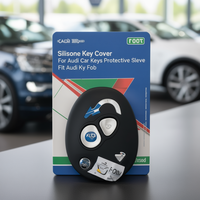 Housse de clé en silicone anti-rayures, couleur unie, pour clés de voiture Audi et porte-clés, manchon de protection