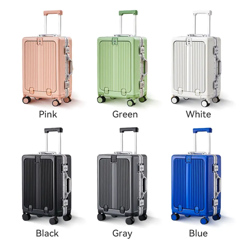 Tất Cả Nhôm Hành Lý Với Bánh Xe Phổ Quát Ngoài Trời Du Lịch Carry-On Vali Cho Nam Giới Và Phụ Nữ Cổ Điển Xe Đẩy