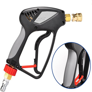 Pistolet court <span class=keywords><strong>pour</strong></span> nettoyeur haute pression 4000 PSI/10.5 GPM Pistolet pulvérisateur <span class=keywords><strong>pour</strong></span> nettoyeur haute puissance avec embouts de buse en <span class=keywords><strong>caoutchouc</strong></span> Pistolet <span class=keywords><strong>pour</strong></span> nettoyeur de voiture à connexion rapide - Product Image 6