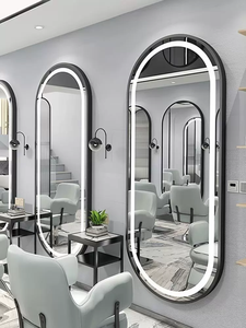 Zxm Modern Luxury All-in-One Ironing <b>Mirror</b> Station <b>Wall</b>-Mounted Metal Barber Shop Hair Salon Floor <b>Mirror</b> Internal Light Hotels - Product Image 2