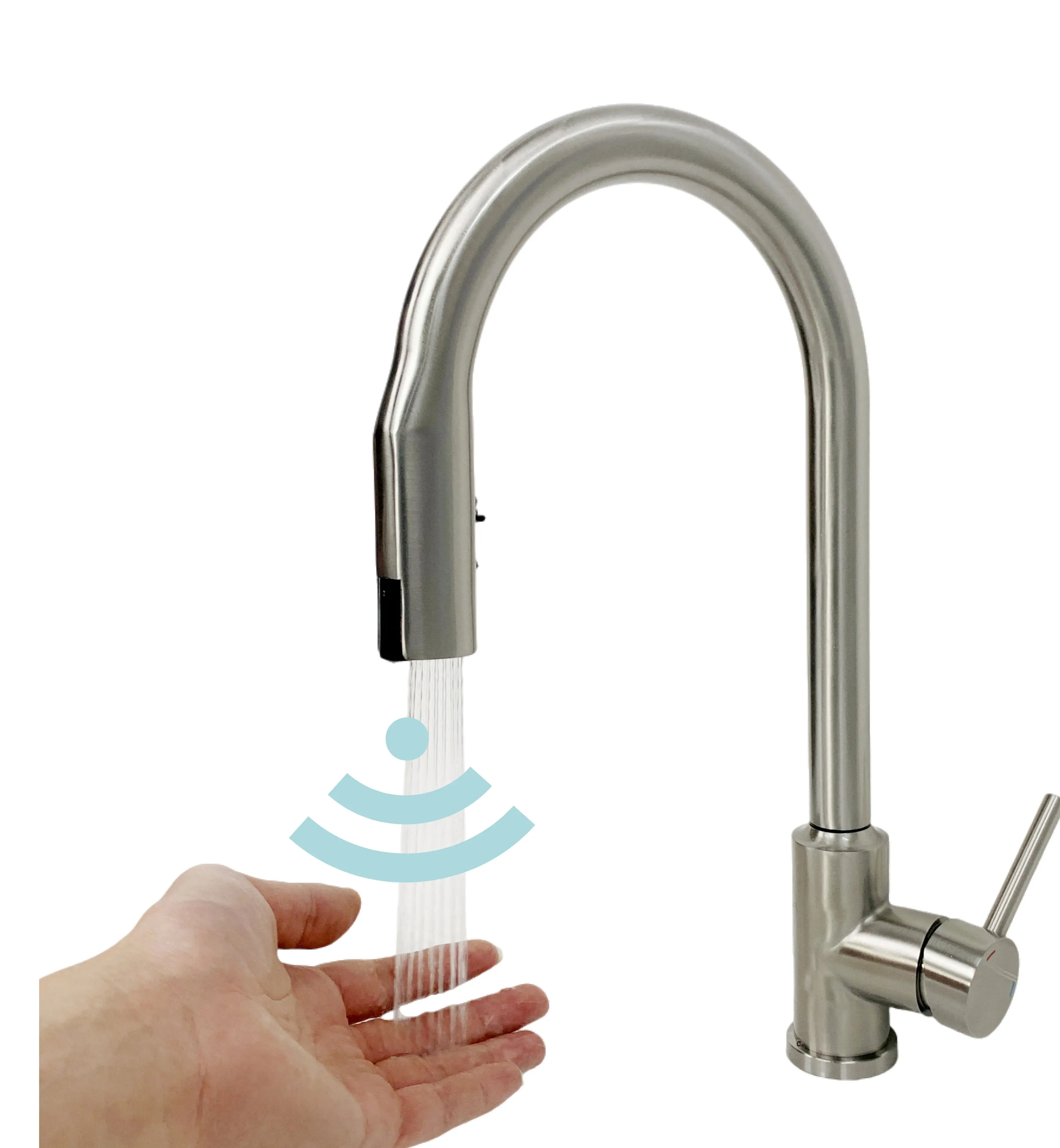 Robinet de cuisine mitigeur d'eau de robinet de cuisine personnalisé moderne automatique sans contact tirer vers le bas et froid