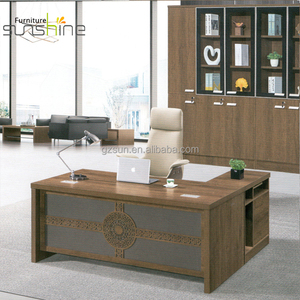 Guangzhou muebles de oficina de melamina de alta calidad en forma de L escritorio jefe de lujo último diseño de escritorio de oficina de madera - Product Image 4