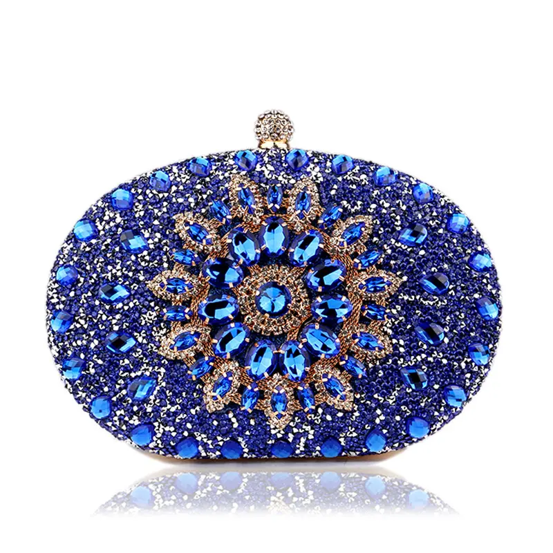 New Design Trendy Ladies luxury glitter frame Party Bag Sunflower Diamond crystal Evening clutch Bag