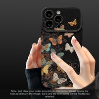 Coque de téléphone antichoc à motif papillon coloré tendance avec dragonne pour iPhone 17 Air 12 13 14 15 16 Pro Max