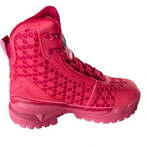 Bottes tactiques AS33 5AA pour hommes, rouge vif, dessus en maille respirante nid d'abeille, tige haute, semelle absorbant les chocs, chasse en plein air, camping - Product Image 1