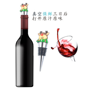 Christmas Wine Stoppers Resin Aluminum Alloy Bottle Stopper Set Holiday Decorative Party Gift - Product Image 2