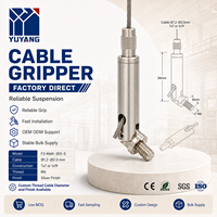 Pince de câble angulaire filetée M6 avec extrémité moletée réglable finition argentée pour suspension d'éclairage Fournisseur OEM
