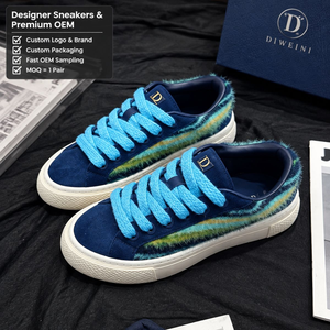 Nouvelles baskets de luxe en daim bleu duveteux pour hommes et femmes, plateforme haute qualité, style Zapatillas Chaussures Tenis - Product Image 1