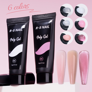 R S Nail Gel Unghie a Rapida Asciugatura 15g <span class=keywords><strong>Senza</strong></span> Logo 6 Colori Gel Acrilico Spesso Effetto Jelly per Estensione Unghie Soluzione Liquida Gel Slip - Product Image 1