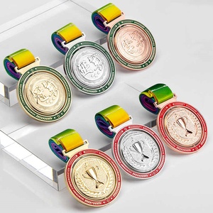 Medallas Deportivas Personalizadas de Aleación de Zinc, Fabricante de Medallas Metálicas, Medallas de Maratón Personalizadas con Diseño de Cinta - Product Image 4