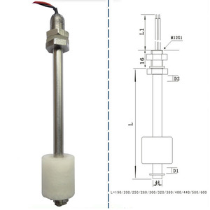 Factory Supply <strong>Float</strong> Switch Water <strong>Level</strong> Controller / Liquid <strong>Level</strong> <strong>Float</strong> <strong>Sensor</strong> for Water Tank with SUS 303 Stem and plastic ball - Product Image 2