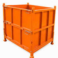 Cage de stockage pliable, conteneur en maille repliable pour le recyclage des métaux ferreux, stockage industriel, manutention des matériaux, usine OEM