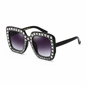 Lunettes de soleil pour femmes Zhanguang, nouvelle monture large entièrement sertie de diamants, UV400, de haute qualité européenne, tendance américaine. - Product Image 1