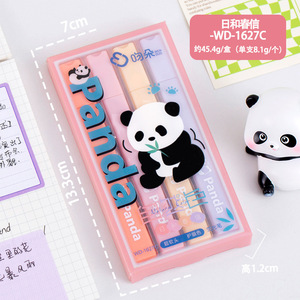 Bán buôn trường phim hoạt hình dễ thương Gấu trúc công suất lớn 4 màu pastel <span class=keywords><strong>Highlighter</strong></span> bút - Product Image 6