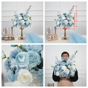 High Quality Light Blue and White Roses <b>Flower</b> Ball Centerpieces for Wedding Table Decorations - Product Image 3