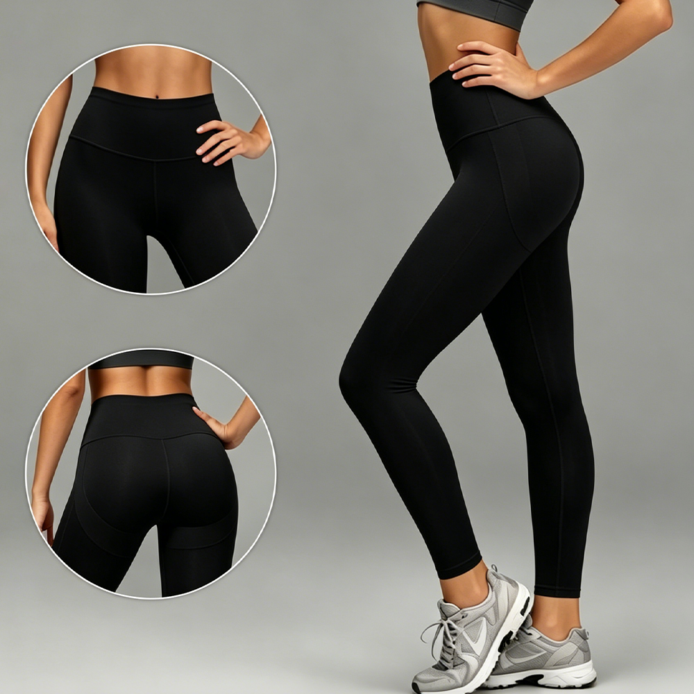 High Waist Tummy Control Fitness Leggings, Women's Butt Lifting Stretchy Yoga Pants, Low MOQ OEM