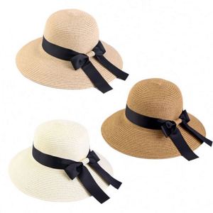 Chapeaux Bob Femme à Large Bord en Paille Respirante avec Lien, Broderie 3D, Idéaux pour l'Été, les Voyages et la Protection Solaire en Extérieur – Vente en Gros - Product Image 4