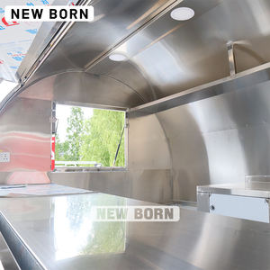 Carrito de Café Móvil y Remolque de Comida con Estación de Aperitivos y Dulces, Construcción de Acero Inoxidable Resistente al Óxido - Product Image 5