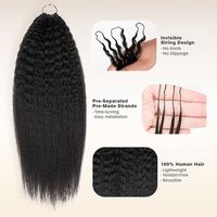 Extensions de cheveux humains vierges bouclés pré-bouclés pour tresses au crochet, lots de mèches sans nœuds Miracle Knots, extensions au crochet bouclées