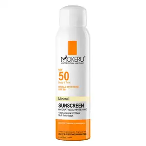 定制标志自有品牌防晒霜粉色n控油持久化妆SPF 50精整喷雾哑光定型喷雾