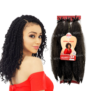 Paquete grande de calidad superior 24 pulgadas 3 paquetes Afro Kinky Bulk Hair Curly Twist Crochet Hair Extensiones de trenzado a granel para mujeres - Product Image 1