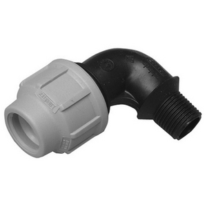 Gomito Blu Dianflex 90 con Raccordo Generico M 1/2 X 16mm per Tubi in Polietilene - Product Image 1