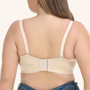 Soutien-gorge E-Cup grande taille pour femme Extra Large Cup Multiway (BCDEFG) Bande sans fil sans bretelles Push-Up Woven One-Piece Thin Breathable - Product Image 3