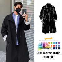 Manteau trench pour homme de haute qualité TT avec ceinture, imperméable et coupe-vent, élégant, à manches longues, veste d'hiver tendance
