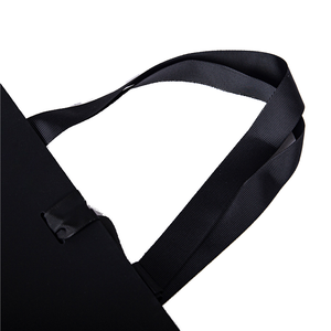 2025年新作 プリーダ カスタム ブラック 高級クラフト紙製トートバッグ 巾着ハンドル リボン付き 環境に優しい レディース ギフト ショッピングバッグ - Product Image 2