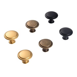 Round Cabinet <b>Knob</b> Iron Zinc Alloy 27mm Minimalist Design For Drawer Furniture Handle <b>Black</b> Bronze Gold - Product Image 5