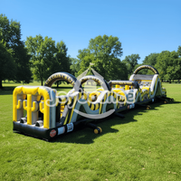 Prix d'usine, grand équipement d'amusement extérieur, parcours d'obstacles gonflable, taille personnalisée, terrain d'obstacles gonflable géant pour adolescents