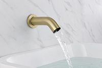 Système de douche pluie rond avec bec de baignoire, douchette à main, mitigeur monocommande 8 pouces, finition or brossé