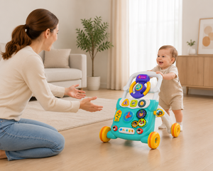 Poussette multifonctionnelle pour bébé, <span class=keywords><strong>trotteur</strong></span> d'apprentissage précoce avec cadre en plastique durable et jouets amusants - Product Image 5