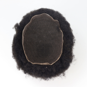 Toupet <span class=keywords><strong>afro</strong></span> pour hommes noirs, base en dentelle française, toupet capillaire pour hommes, noir, densité 130% et <span class=keywords><strong>cheveux</strong></span> indiens Remy permanentés de 8 mm - Product Image 2