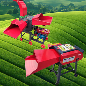 Broyeur horizontal de paille de maïs, machine à couper la paille motorisée en métal rouge pour la transformation des aliments pour animaux - Product Image 5