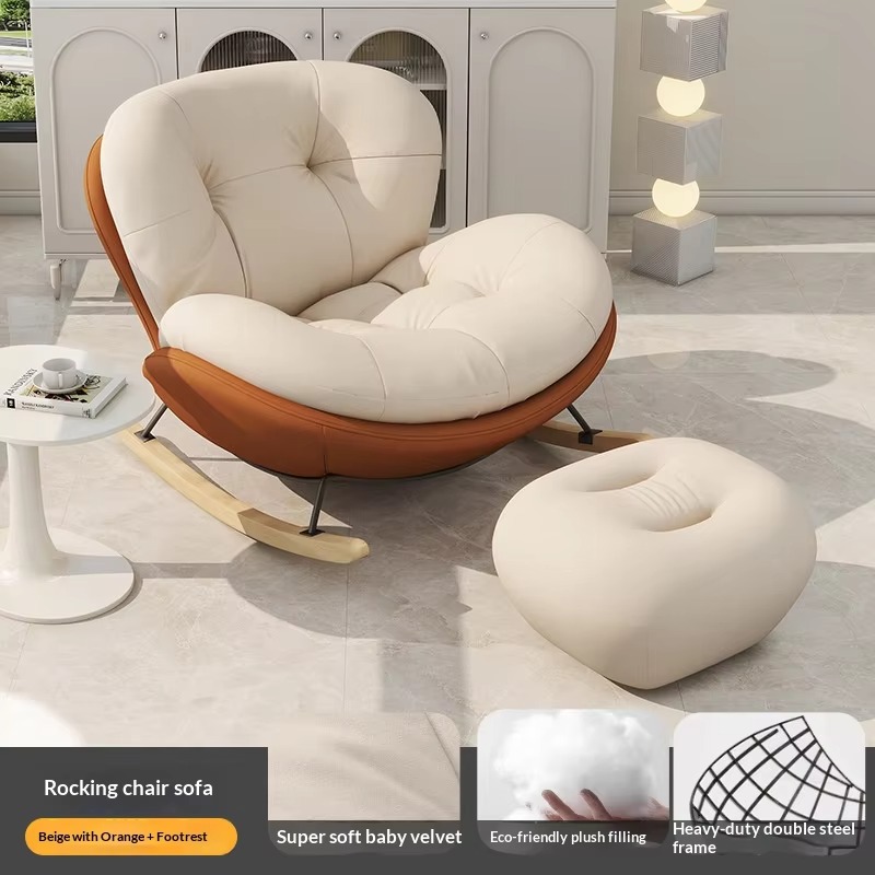 Beige with orange accents