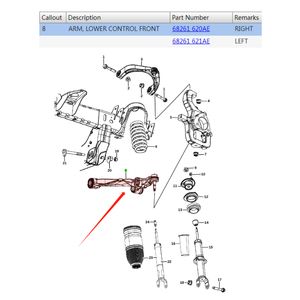 Bras de suspension inférieur avant gauche de haute qualité pour RAM1500 Pickup DT 2019-2022, 68261621AE, garantie de 6 mois pour camion - Product Image 5