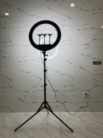 Ensemble de lampes de photographie LED de 21 pouces, HQ-21n, lumière annulaire, gradateur progressif avec supports de téléphone, télécommande pour le maquillage Selfie