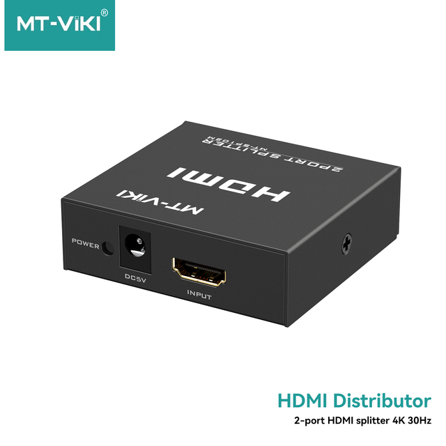 Mindpure 4K*2K 30Hz Hdmi Splitter 1 in 2 Out 1X2 Dc5V Hdmi Splitter for Multiple Display Mirror Screen Monitor Projector